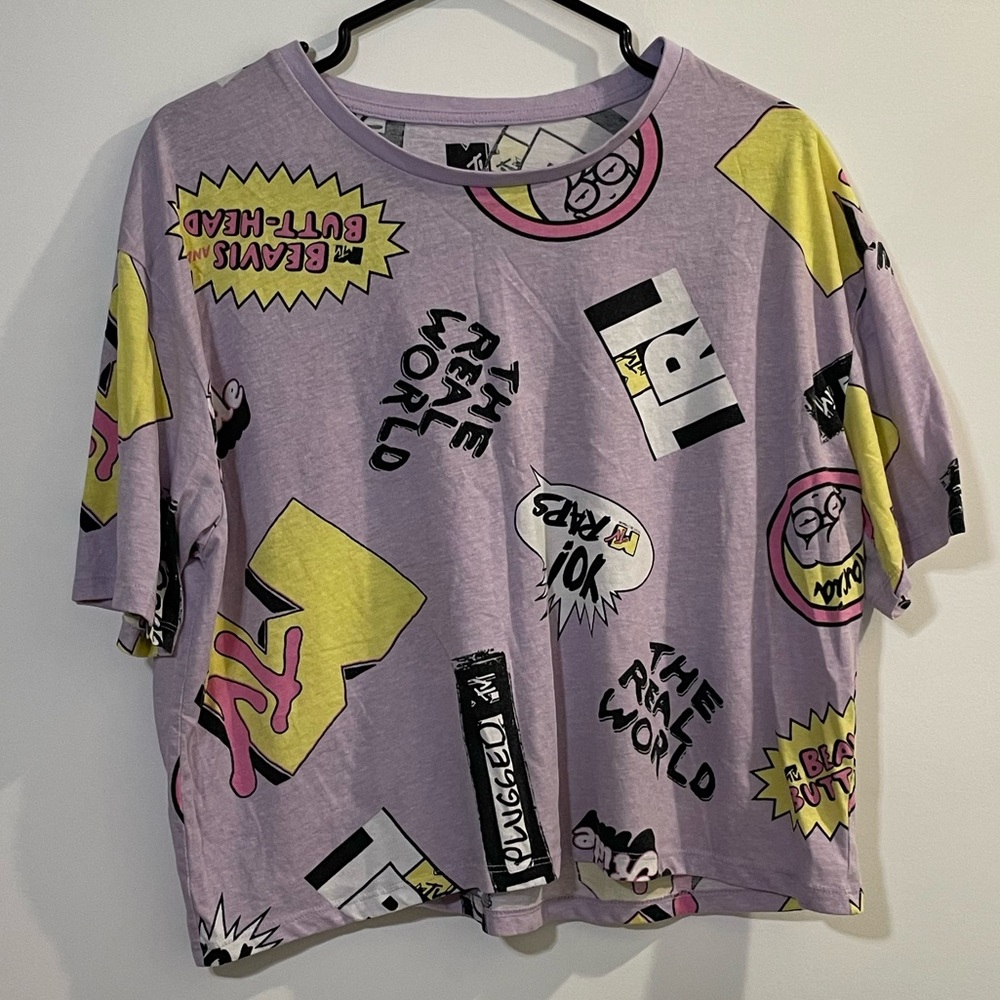 MTV Lavender Crop Tee 💜 Y2K